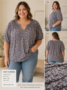 Angels Floral Print Women's Top